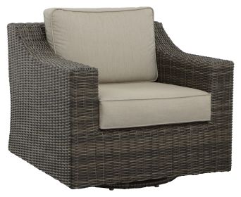 Classic Swivel Chair Outdoor - Half-Round Resin Wicker, 360¬∞ Swivel, Cushioned