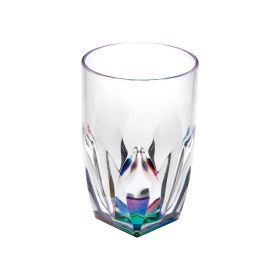 Rainbow Diamond Acrylic Glasses Drinking Set of 4 Hi Ball (17oz), Plastic Drinking Glasses, BPA Free Cocktail Glasses, Drinkware Set, Drinking Water G