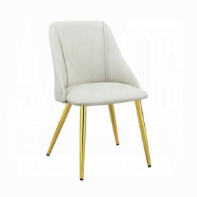 White and Gold Tight Back Side Chairs (Set of 2)