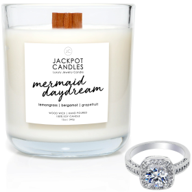 Mermaid Day Dream Candle with Ring Inside (Surprise Jewelry Valued at $15 to $5,000) Ring Size 7