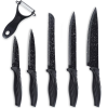 Mirdinner Knife Set of 6, Stainless Steel Kitchen Knives Set, with Non Stick Blades, Sharp Black Kitchen Knife Sets Dishwasher Safe, Chef Knife Set In