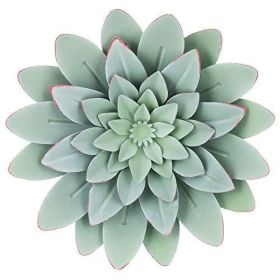 3D Metal Succulent Wall Decor Green Hand Painted Hanging Metal Flowers Wall Decor for Living Room Bedroom Kitchen Bathroom Flower Wall Art for Indoor