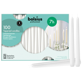 Bolsius White Taper Candles 10 Inch- 100 Pack Burn Time 7 Hr Home D√©cor Church Candles