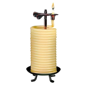 Eclipse -Candle by The Hour (20559B) 80-Hour Holiday Decorative Beeswax Coil Candle No-Scent- Yellow