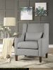 1pc Traditional Accent Chair with Pillow Nailhead Trim Light Gray Polyester Upholstered Solid Wood Furniture Modern Living Room Chair