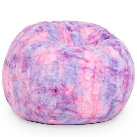 Jaxx Saxx 3 Foot Bean Bag Chair - Faux Fur - Fun Colors, Unicorn Pink