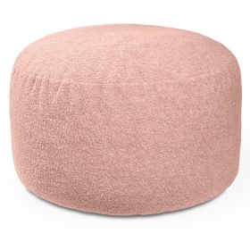 Jaxx Saxx Shearling Faux-Lamb 4 Ft Large Round Bean Bag, Pink