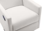 Modern Upholstered Rocker Nursery Chair Plush Seating Glider Swivel Recliner Chair, Beige