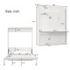 Queen Size Murphy Bed with 1 Side Cabinet Storage Shelf, 68-inch Cabinet Bed Folding Wall Bed with Desk Combo Perfect for Guest Room, Study, Office,Wh