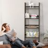 Ladder Shelf, 5 Tier Black Bookshelf, Modern Open Bookcase for Bedroom, Living Room, Office, Black