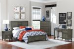 Cool Gray Finish 1pc Twin Size Bed Louvered Panel Headboard Footboard Transitional Style Bedroom Wooden Furniture