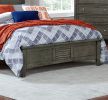 Cool Gray Finish 1pc Twin Size Bed Louvered Panel Headboard Footboard Transitional Style Bedroom Wooden Furniture