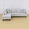 Modern Flannel Sectional Couch with Ottoman-Stylish,L-Shaped Design for Living Room-Large 3-Piece Sofa Set for Home or Office-Durable Flannel Material