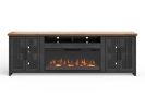 Bridgevine Home Essex 97 inch Fireplace TV Stand Console for TVs up to 100 inches, Minimal Assembly, Black and Whiskey Finish