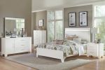 White High Gloss Finish Modern Full Bed 1pc LED Light Headboard Faux Leather Upholstered Wooden Furniture