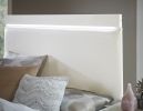 White High Gloss Finish Modern Full Bed 1pc LED Light Headboard Faux Leather Upholstered Wooden Furniture