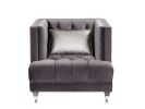 ACME Hegio Chair w/1 Pillow, Gray Velvet 55267