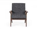 Candea Mid-Century Walnut and Grey Accent Chair