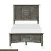 Cool Gray Finish 1pc Twin Size Bed Louvered Panel Headboard Footboard Transitional Style Bedroom Wooden Furniture