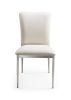 Contemporary Faux Leatheratte Side Chair Set of 2, Soft White Color