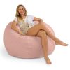 Jaxx Saxx Shearling Faux-Lamb 4 Ft Large Round Bean Bag, Pink