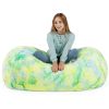 Jaxx Sofa Saxx Bean Bag Couch - 4 Foot - Faux Fur, Firefly Yellow