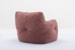 Soft Tufted Foam Bean Bag Chair With Teddy Fabric Bean Paste Red