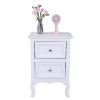 Country Style Two-Tier Night Table Large Size White