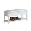 Rouen Seating Bench with Shoe Storage, White