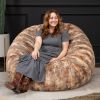 Jaxx Metro Sac 5 Foot Bean Bag Chair - Luxe Fur, Red Fox