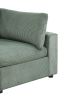 Sage Color 7pc Modular Sectional Set Corduroy Upholstery Couch 2x Corner wedge, 2x Armless Chairs 3x Ottomans Living Room Furniture