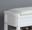 Rouen Seating Bench with Shoe Storage, White