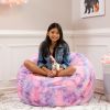 Jaxx Saxx 3 Foot Bean Bag Chair - Faux Fur - Fun Colors, Unicorn Pink