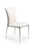 Contemporary Faux Leatheratte Side Chair Set of 2, Soft White Color