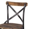 Antique Black and Antique Oak Bar Stool with Cross Back