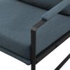 Contemporary Square Metal Frame Accent Chair ‚Äì Indigo Blue / Black