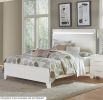 White High Gloss Finish Modern Full Bed 1pc LED Light Headboard Faux Leather Upholstered Wooden Furniture