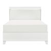 White High Gloss Finish Modern Full Bed 1pc LED Light Headboard Faux Leather Upholstered Wooden Furniture