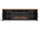 Bridgevine Home Essex 97 inch Fireplace TV Stand Console for TVs up to 100 inches, Minimal Assembly, Black and Whiskey Finish