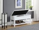 Rouen Seating Bench with Shoe Storage, White