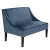 44" Settee,Polyester Fabric Rich Upholstery Modern Style For Living room,Blue