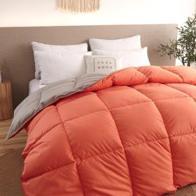 Down Duvet, Winter Duvet, Goose Down Duvet Core, Air Conditioner (Option: Orange-150x200cm-4)