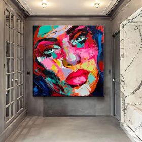 Handmade Face Oil Painting On Canvas Wall Art Decoration Modern Abstract Figure Pictures Home Decor Living Room hallway bedroom luxurious decorative p (size: 70x70cm)