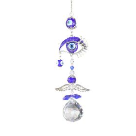 1pc Crystal Sun Catchers; Blue Butterfly Evil Eye Suncatcher Indoor Window With Prism Ball; Sunlight Rainbow Maker Good Luck Hanging Crystals Ornament (style: Evil Eye)