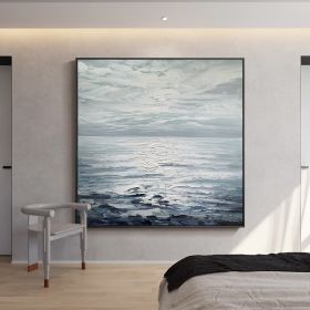 Hand Painted Abstract Landscape Oil Painting Oil Painting Seascape Clouds Nordic Wall Art Picture Modern Living Room Decor (size: 70x70cm)