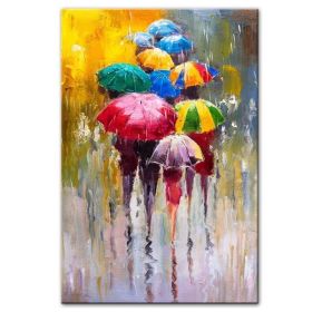 100% Hand Painted Abstract Oil Painting Wall Art Modern Figure Rain view On Canvas Home Decoration For Living Room No Frame (size: 150x220cm)