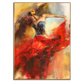 Ha's Art 100% Hand Painted Abstract Oil Painting Wall Art Modern Beautiful Dancing Girl Picture Canvas Home Decor For Living Room Bedroom No Frame (size: 90x120cm)