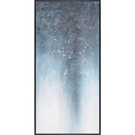 Large Original Hand Painted Abstract Textured Modern Blue Oil Painting On Canvas Wall Art For Living Room Home Decor No Frame (size: 50x100cm)