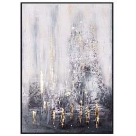 Large Original Hand Painted Abstract Textured Modern Golden Oil Painting On Canvas Wall Art For Living Room Home Decor No Frame (size: 60x90cm)