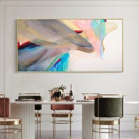 Large Brightly Colored Painting Adorns The Living Room Modern Decorative Pictures Home Good Canvas Wall Art Painting No Framed (size: 50x100cm)